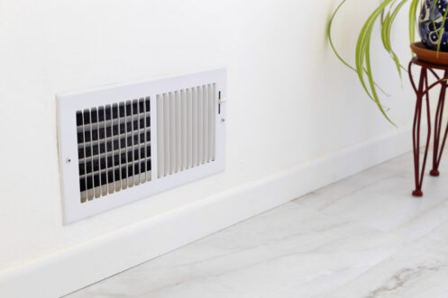 Supply air vent placed near the floor